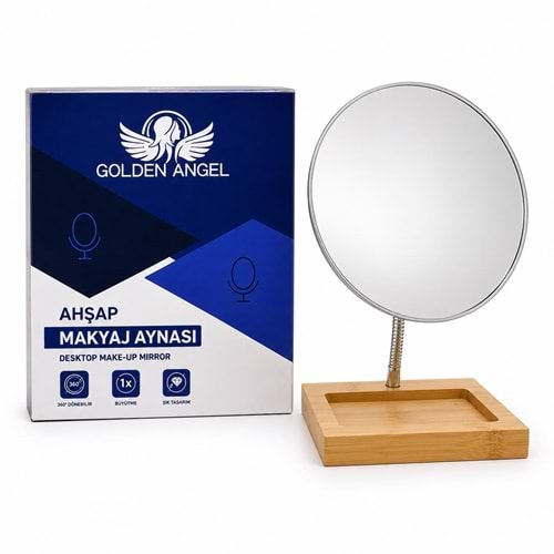 Golden Angel Bambu Standlı Makyaj Aynası AYN-216