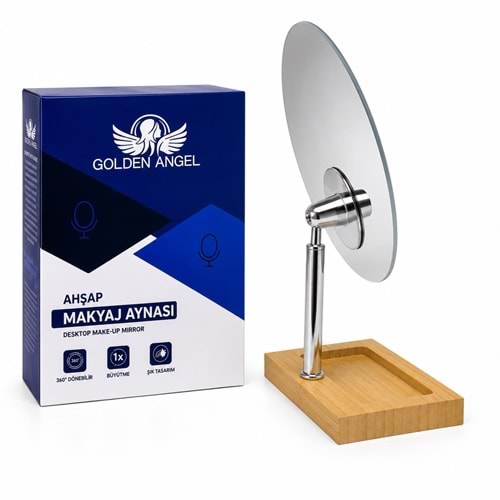Golden Angel Bambu Standlı Makyaj Aynası AYN-215