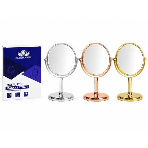 Golden Angel Metalize Çift Taraflı Makyaj Aynası AYN-192