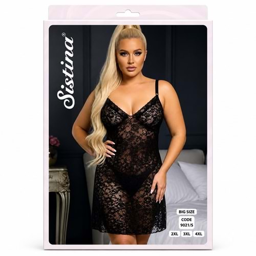 Sistina Dantelli Fantazi Gecelik Battal 9021 -S