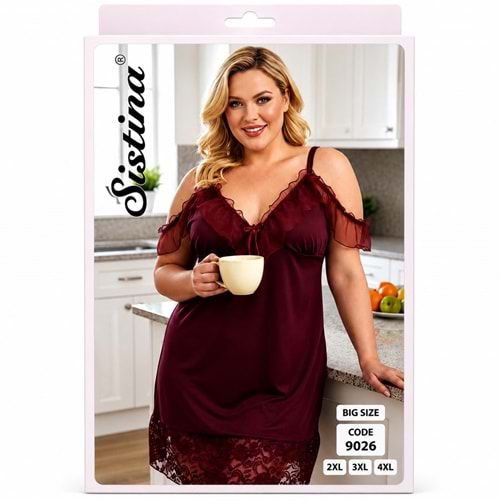 Sistina Dantelli Fantazi Gecelik Battal 9026