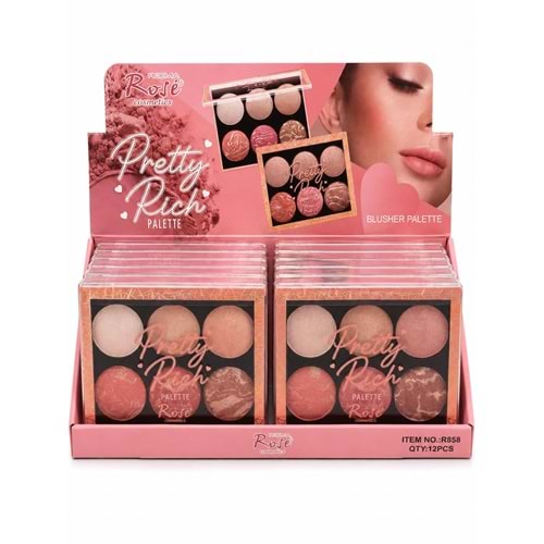 Rose 6lı Allık & Aydınlatıcı r858 12*