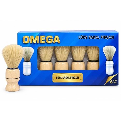 Omega Lüx Sakal Fırçası Ahşap 6*
