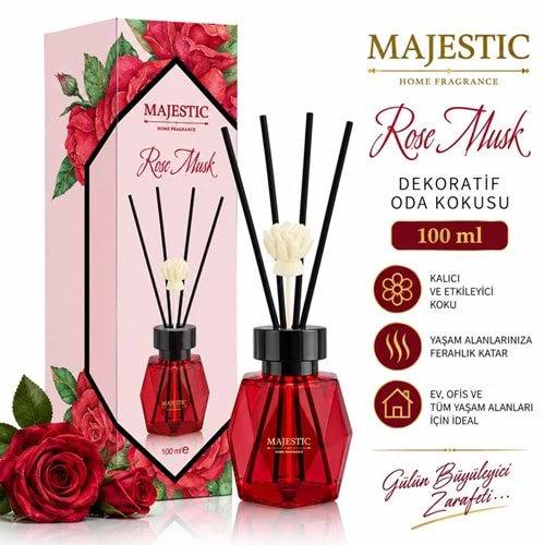 Majestic Kristal Dekoratif Oda Kokusu Rose Musk 100 ml
