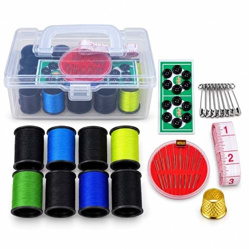 DİKİŞ SETİ ŞEFFAF PLASTİK ÇANTA 12*