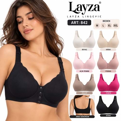 Layza Lazer Kesim Düğmeli Sütyen 3120 6*