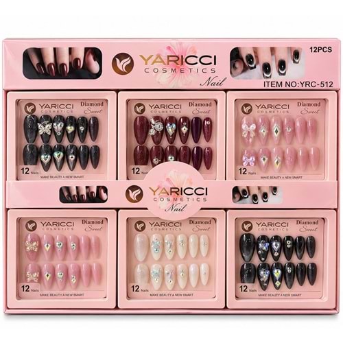 Yarıcı Taşlı Takma Tırnak Yrc-512 12*