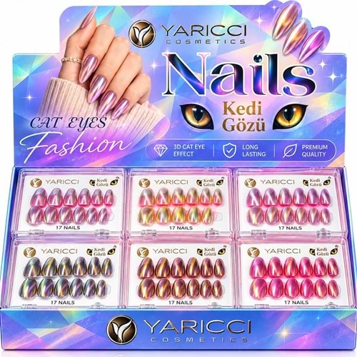 Yarıcı Kedi Gözü Takma Tırnak Yrc-476C 12*