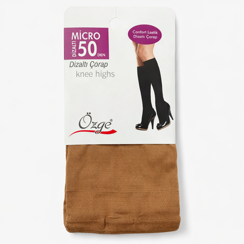 Özge Mikro 50 Dizaltı Çorap Vizon 12*