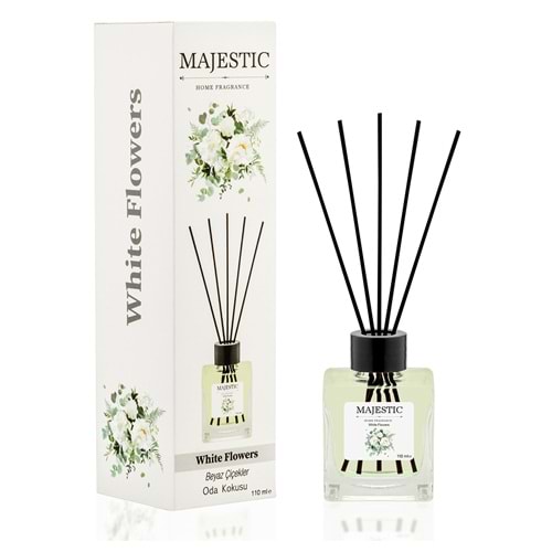 Majestic Bambu Çubuklu Oda Kokusu Beyaz Çiçekler 110 Ml Kare