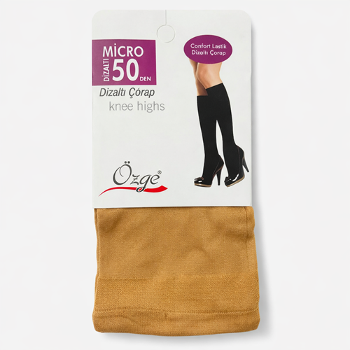 Özge Mikro 50 Dizaltı Çorap Ten 12*