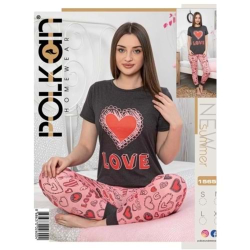 Polkan Kısa Kol Pijama Takımı 15659 4*