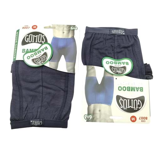 8007 Gümüş İnce Bel Bambu Erkek Boxer 6*
