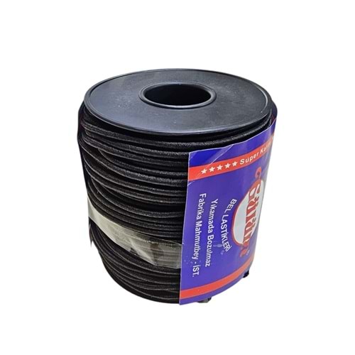 Gülüm 50mt Makara Yuvarlak Siyah Lastik 10*