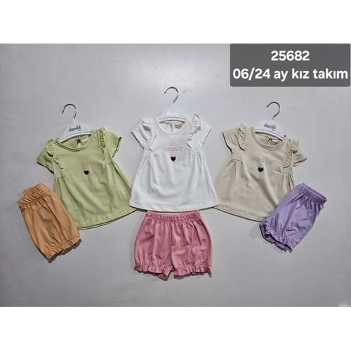 damla 06-24 ay amour baskılı kız takım 25682