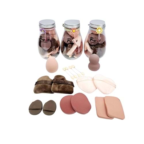 Rose Çoklu Kavanoz Sünger Lotus RGM30