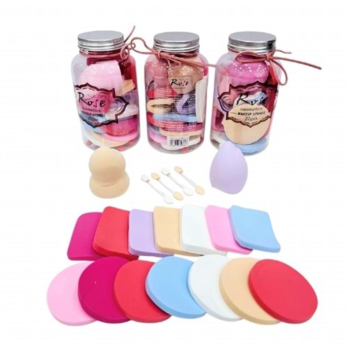 Rose Çoklu Kavanoz Sünger Renkli RGM31