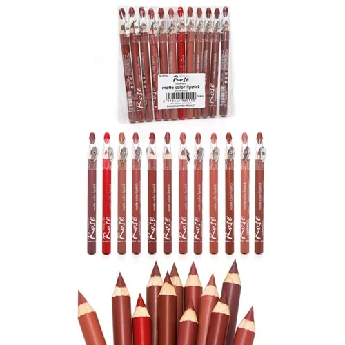 Rose Kalem Traşlı Kalın 12Li Dudak Kalemi RP41 12*