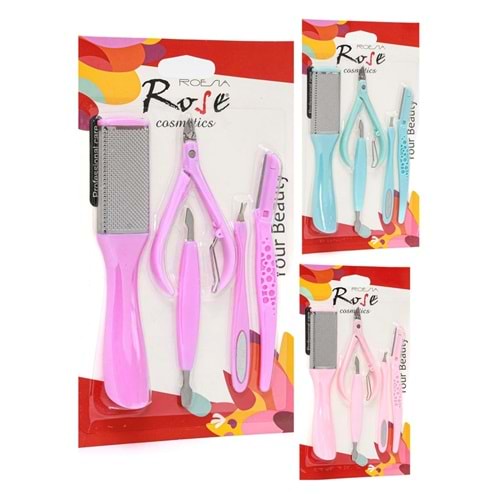 Rose 5Li kartlı Manikür Seti RF84