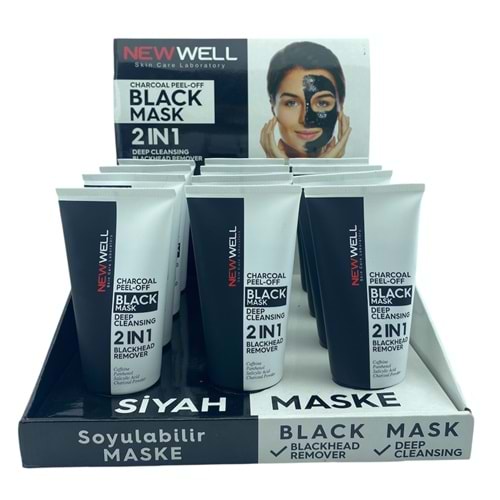 New Well 2 İn 1 Siyah Maske 12*