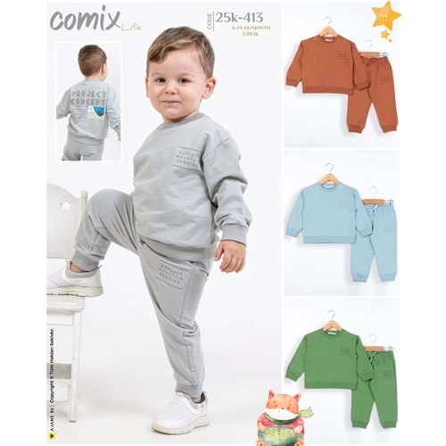Comix Sunsire Erkek Takım 6-24 ay Mavi 25K-413