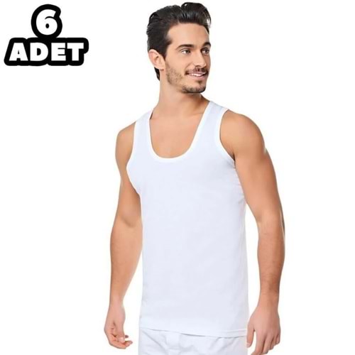 Seher Erkek Penye Atlet Beyaz No:4 6*