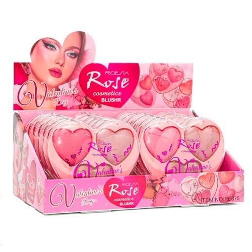 Rose Kalpli Valentine 3lü Allık RE875 12*