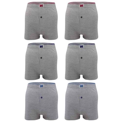 Tutku Erkek Penye Düz Boxer Gri L 10*