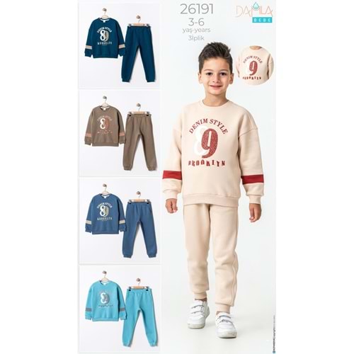 Damla 3-6 Yaş Denim Style 3 ip erkek takım 26191