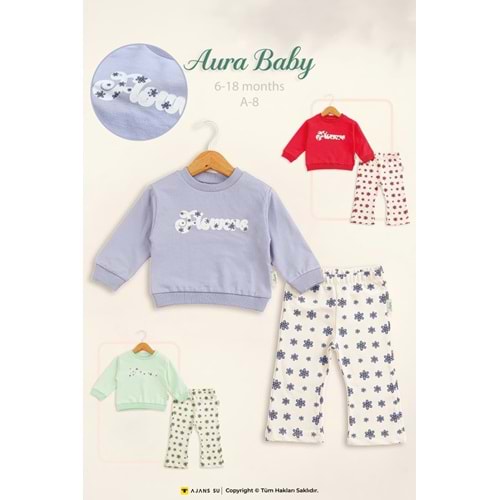 Aura Baby Flowers Kız Takım 6-18 Ay A-8