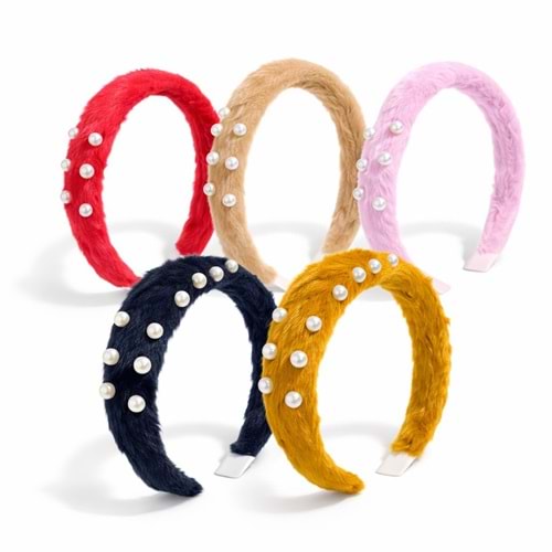 İncili Tüylü Taç Toka CD29C 12*