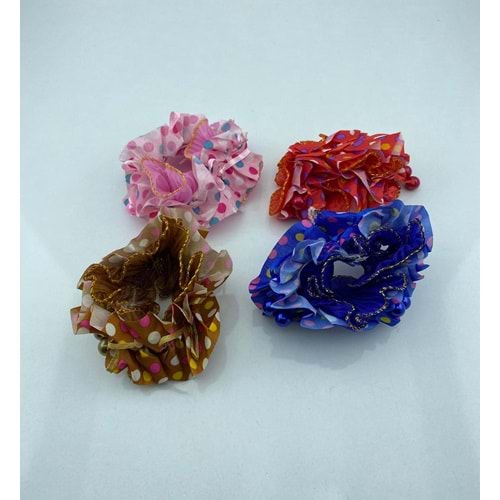 Boncuk Fırfırlı Lastik Toka CD12C 12*