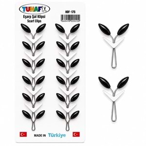 Tuhafiy Damla Siyah Eşarp Şal Klipsi 12*