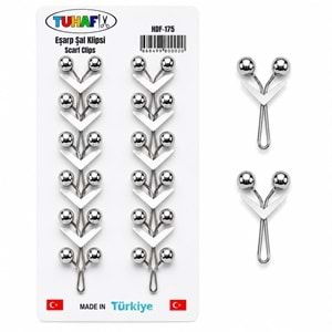Tuhafiy İncili Gümüş Eşarp Şal Klipsi 12*