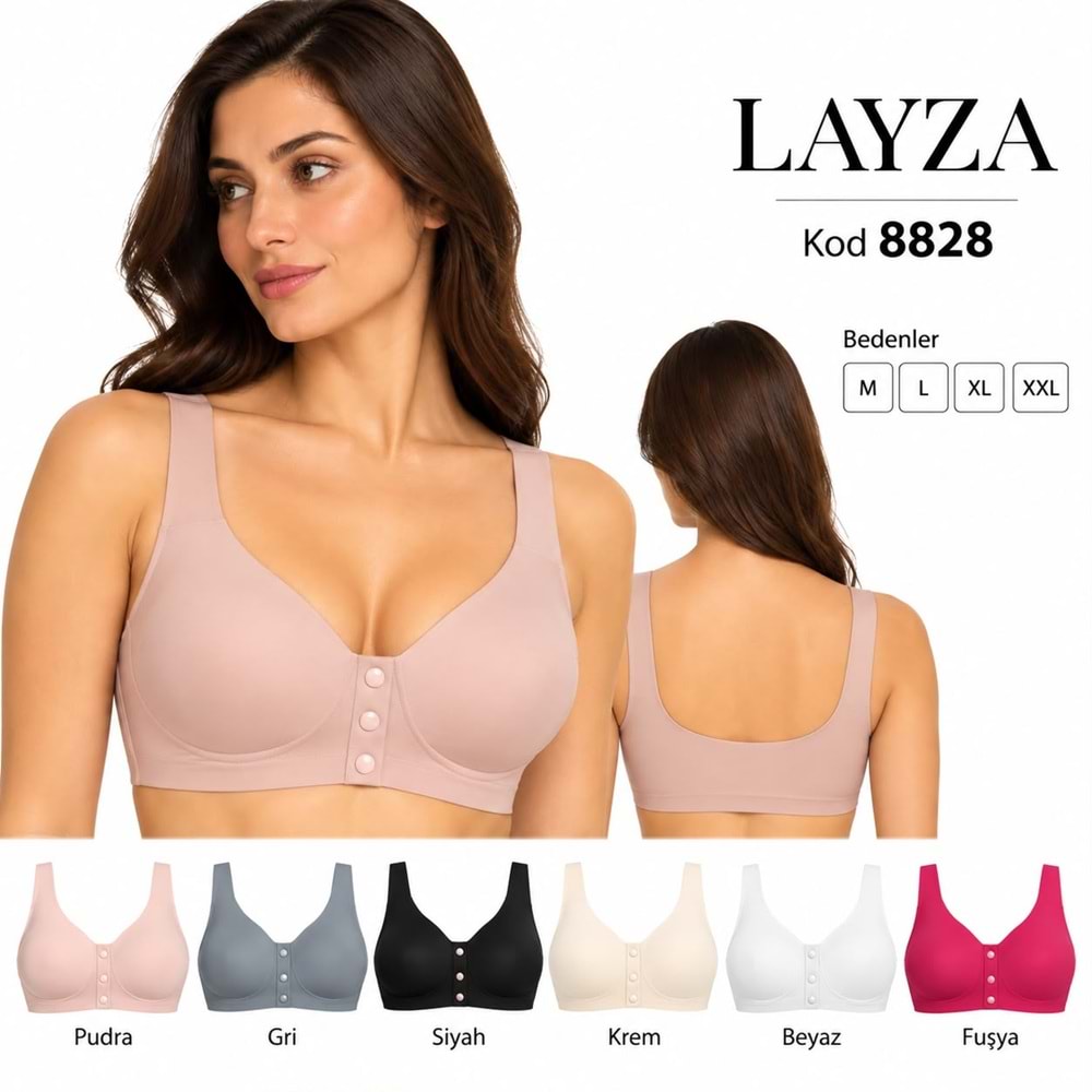 Layza Lazer Kesim Önden Düğmeli Sütyen 8828 6*