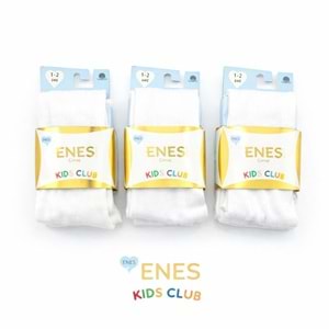 Enes Çocuk Sade Beyaz Külotlu Çorap 1-2 Yaş