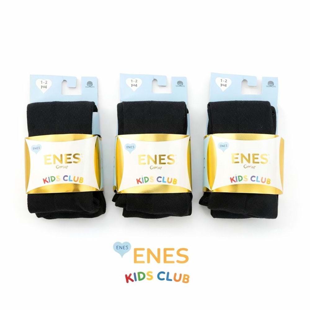 Enes Çocuk Sade Siyah Külotlu Çorap 1-2 Yaş