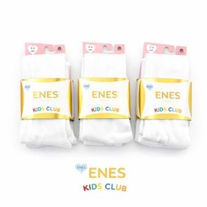Enes Çocuk Sade Beyaz Külotlu Çorap 3-4 Yaş