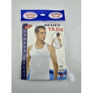 1051 Sedef Yıldızı Erkek Sporcu Atlet Beyaz L