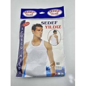 1051 Sedef Yıldızı Erkek Sporcu Atlet Beyaz M