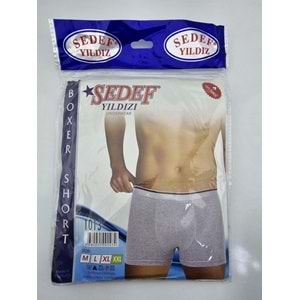1013 Sedef Yıldız Likra Erkek Boxer Gri XXL