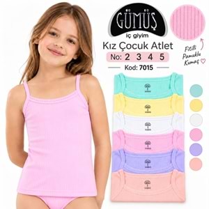 7015 Gümüş Kız Modal İp Askılı Atlet 12*