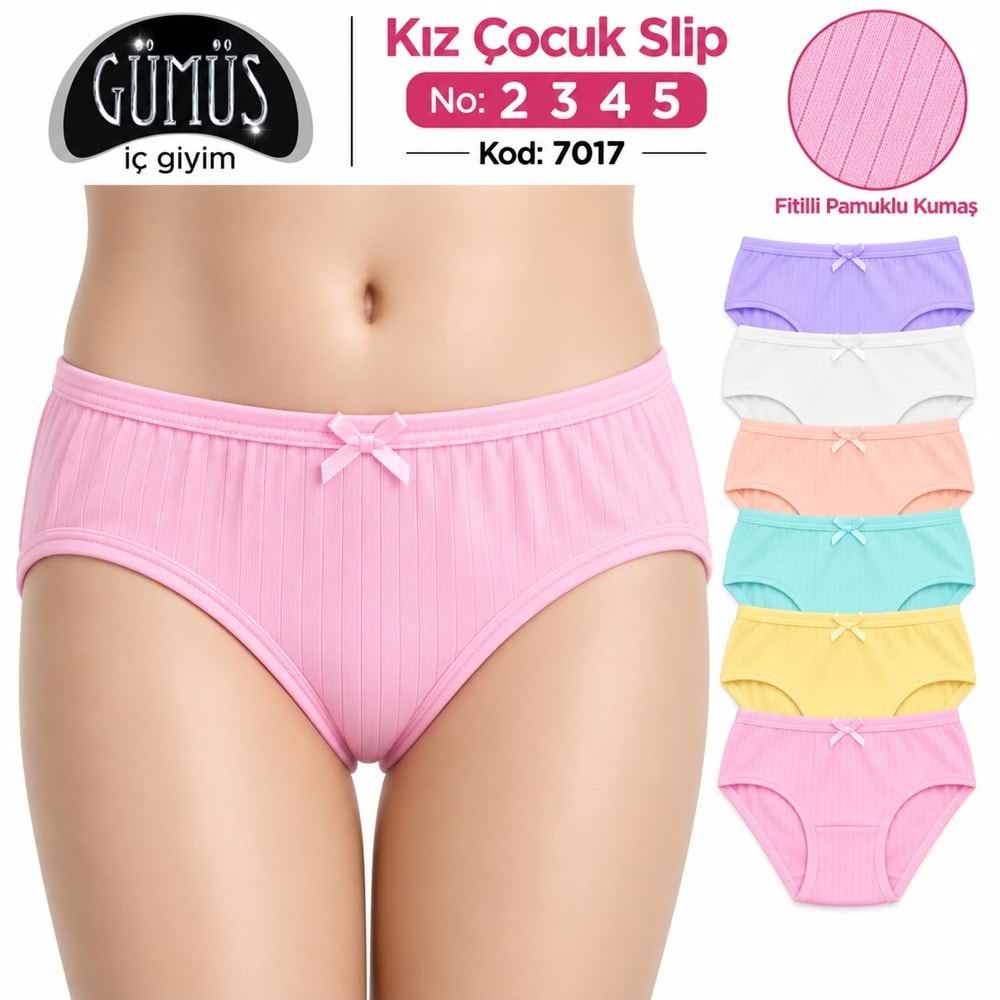 7017 Gümüş Kız Modal Kız Külot 12*
