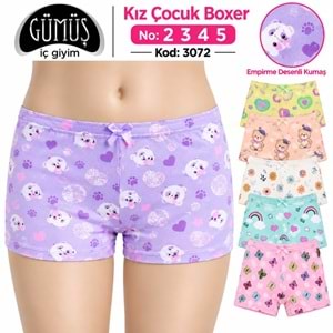 3072 Gümüş Kız Çocuk Boxer