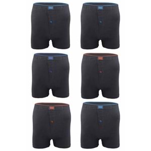 Tutku Erkek Penye Düz Boxer Füme XL 10*