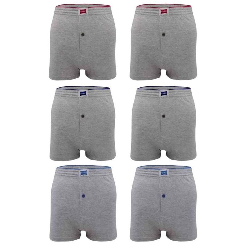 Tutku Erkek Penye Düz Boxer Gri XL 10*